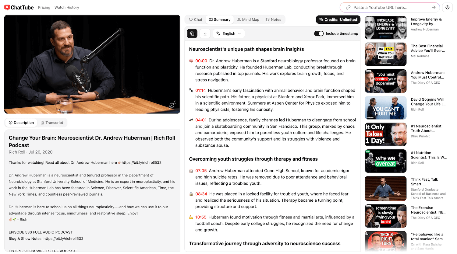 Summarize Video to Text fast with ChatTube